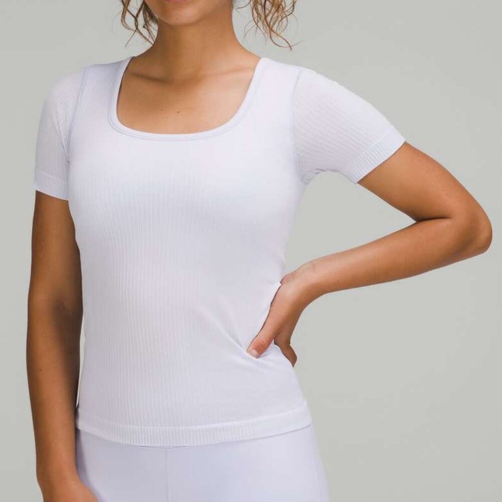 Lululemon Ebb to Street Short Sleeve Shirt Pastel Blue Size 8